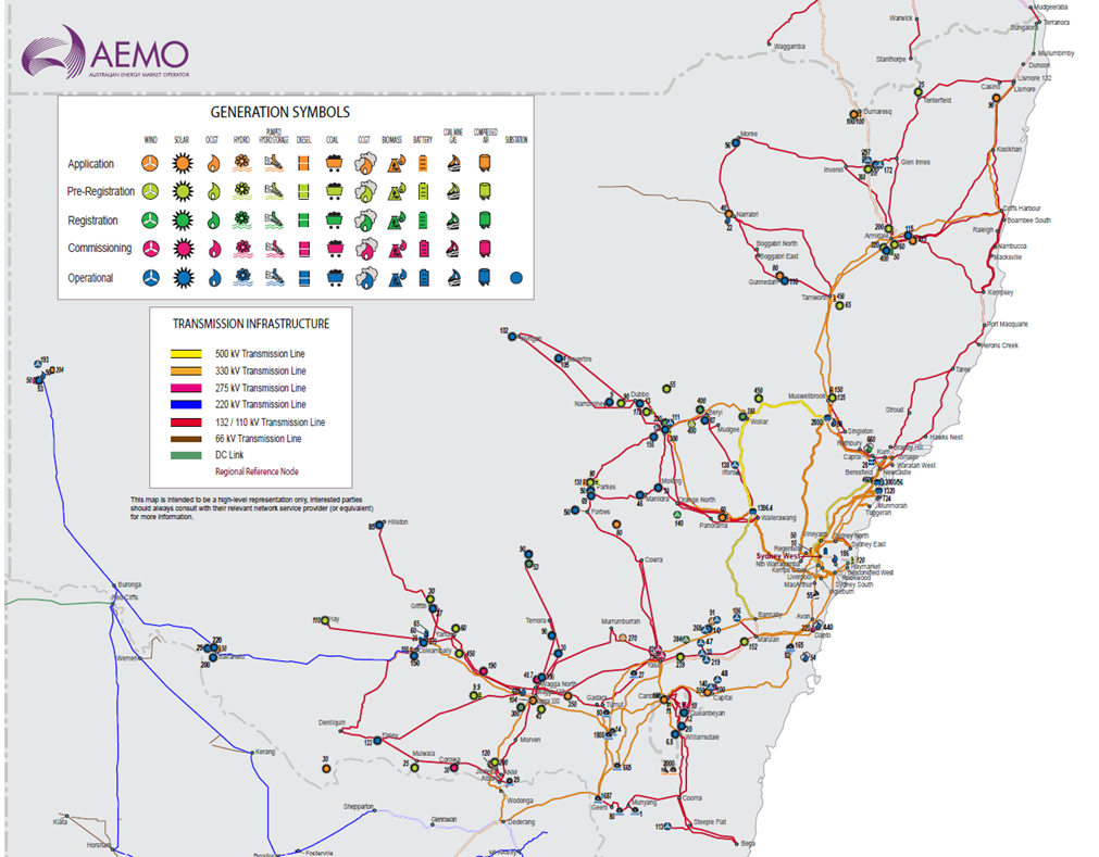 NSW Generation map