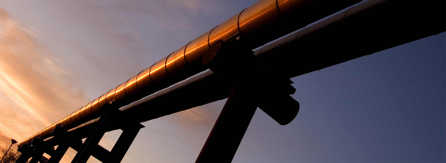 Gas pipeline at dusk